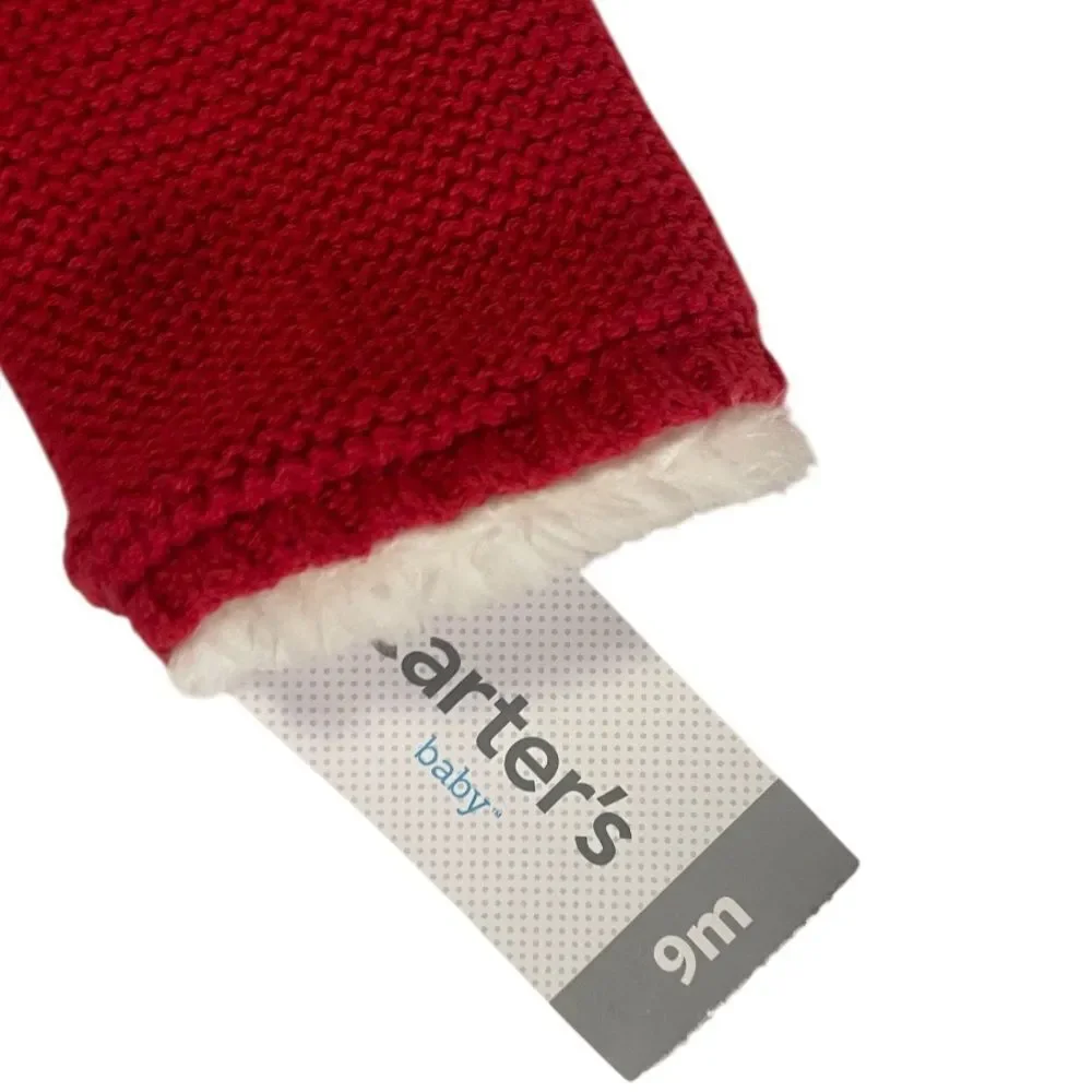 Carter's | Red Hooded Sweater Jacket with Cream Fuzzy Lining